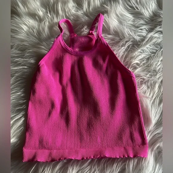 Free People Happiness Runs Long Crop Tank PINK - Picture 5 of 7